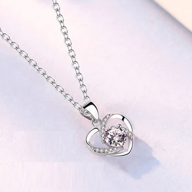 Heart-Shaped Silver Jewelry Set