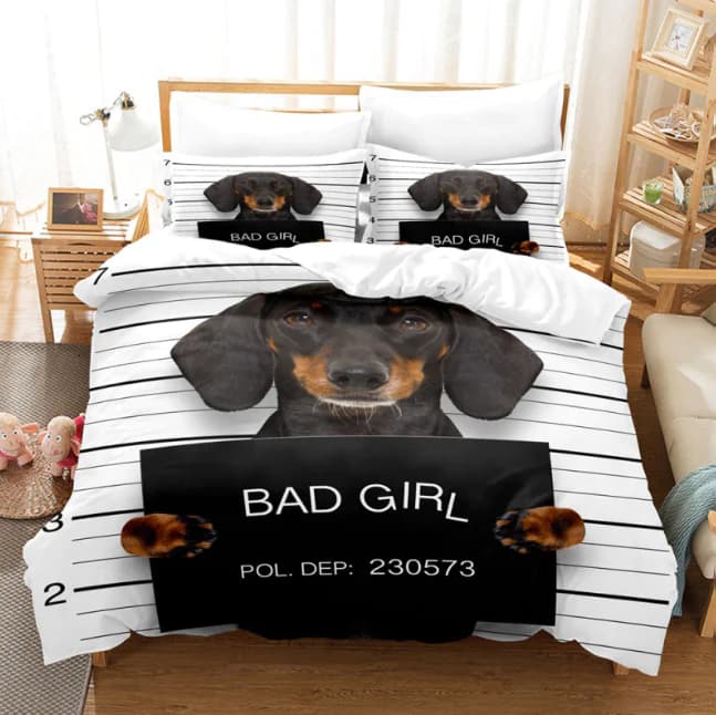 Cute Dog Print Bedding Set
