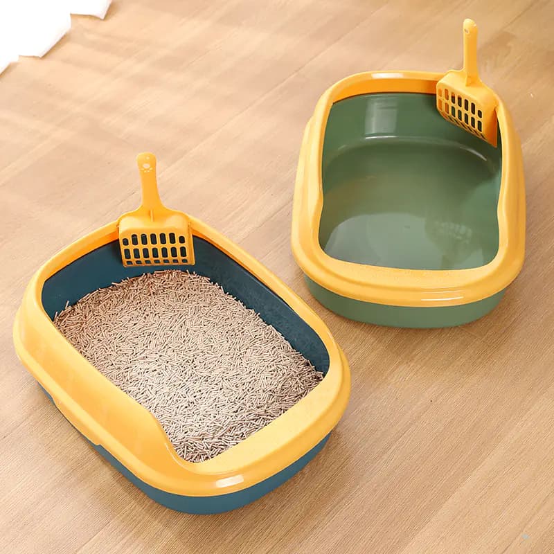 Home Style Cat Litter Box with Shovel and Supplies