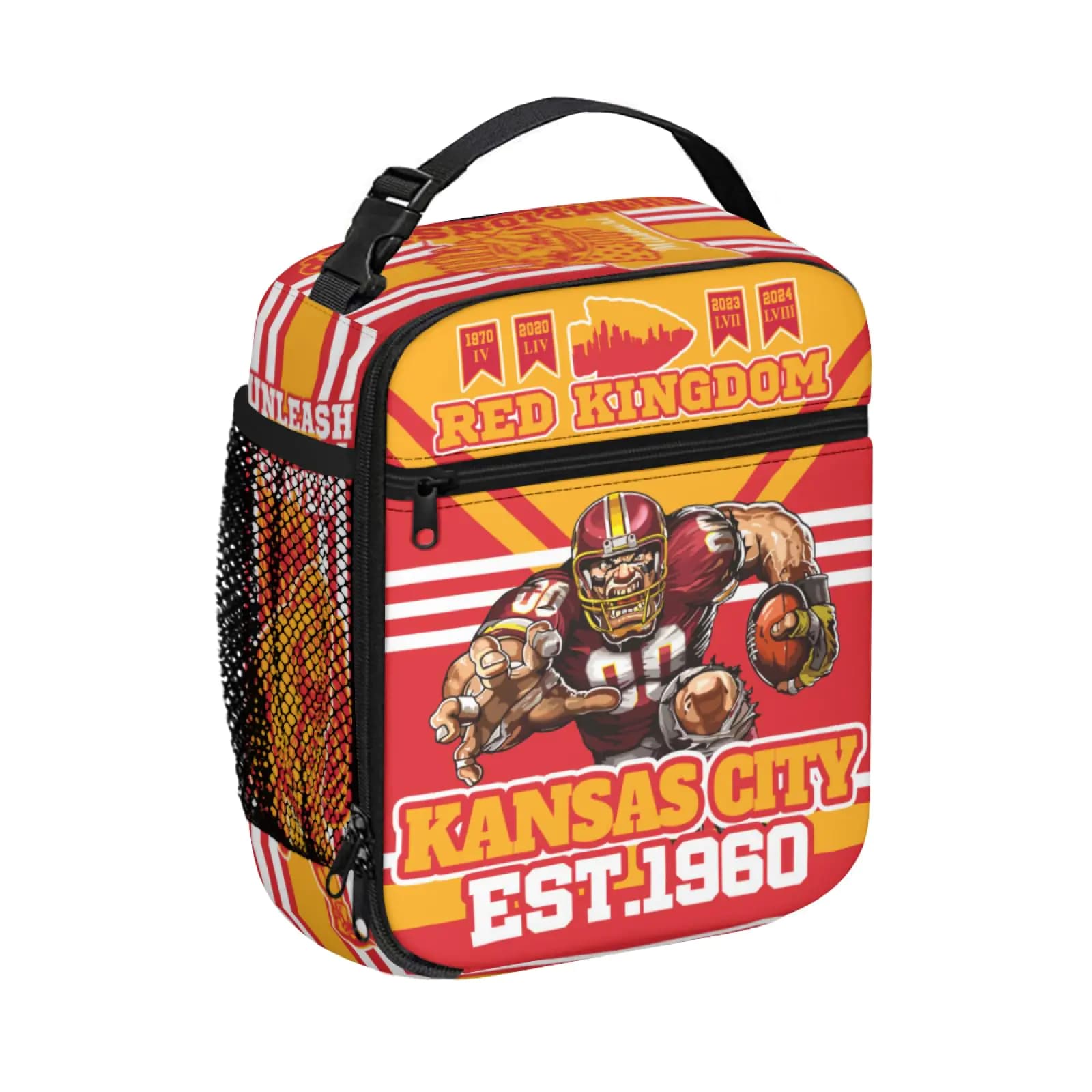 Insulated Lunch Box Football Red