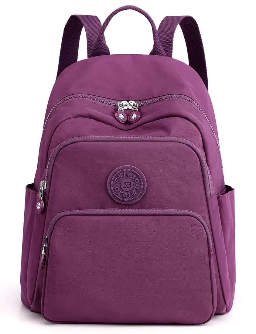 Small Purple Nylon Backpack for Women