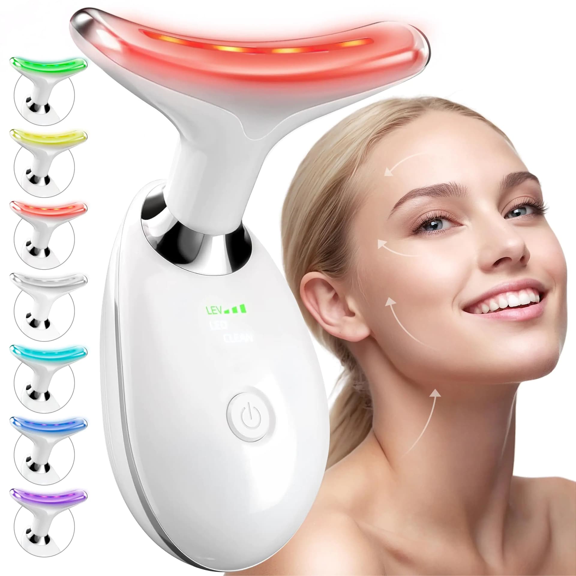 Facial Massager 7-in-1 LED Gua Sha Tool White