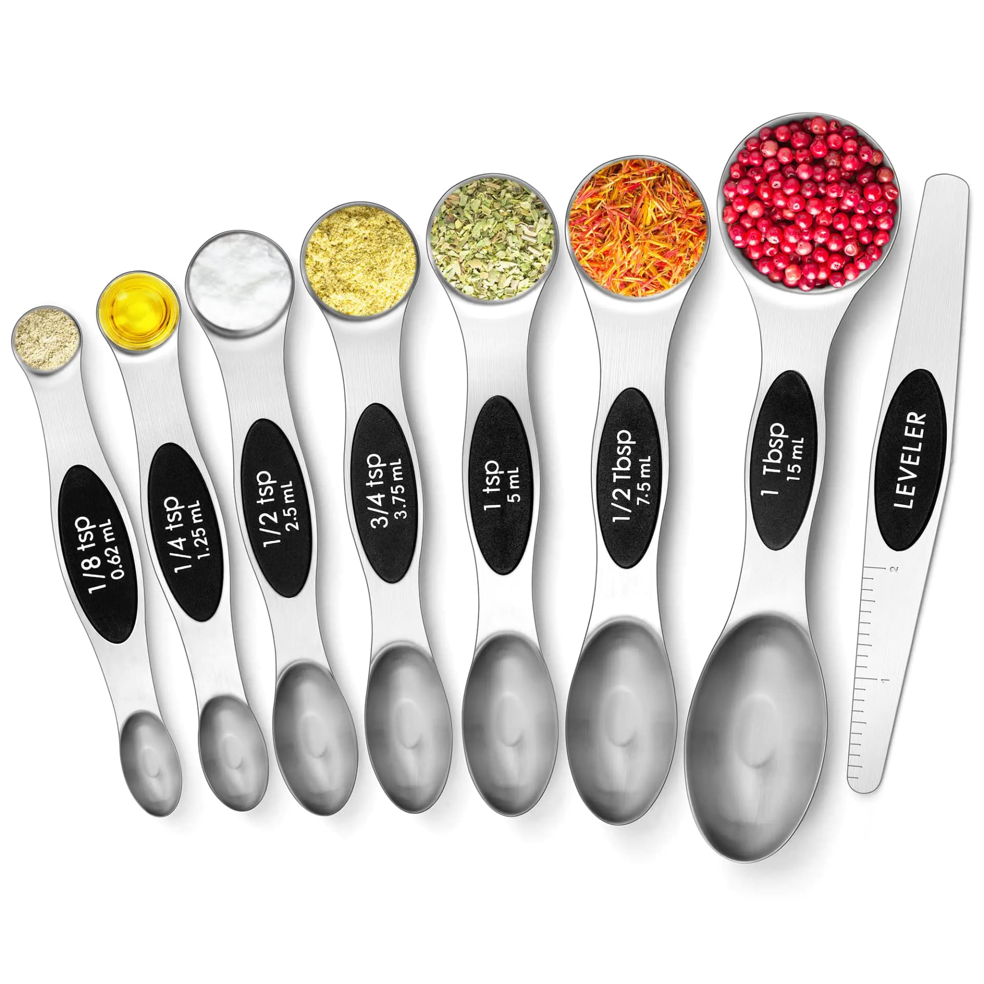 Magnetic Stainless Steel Measuring Spoons Set