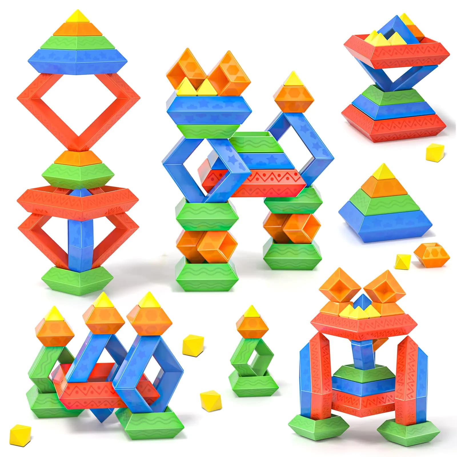 Pyramid Stacking Blocks Educational Toy Set