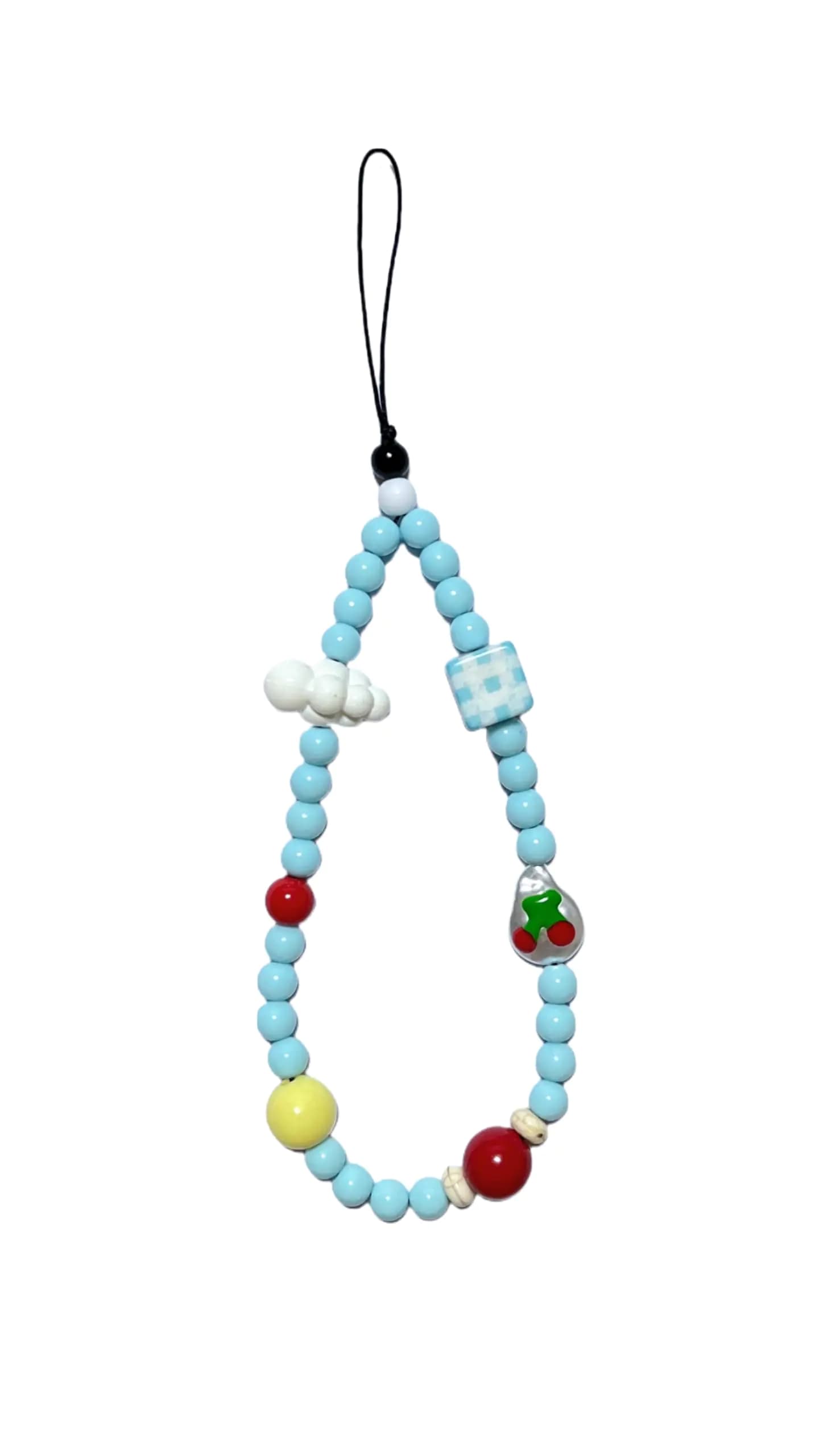 Cute Beaded Phone Charm Strap Cloudy Cherries