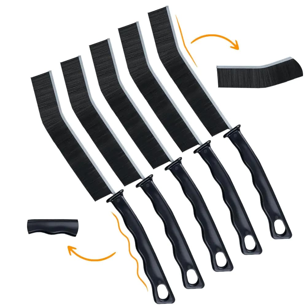 Hard Bristle Crevice Cleaning Brush Set 5Pc