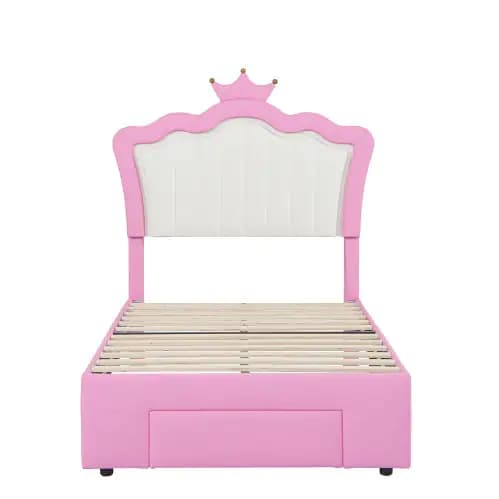 Twin Upholstered Bed Frame With LED Lights