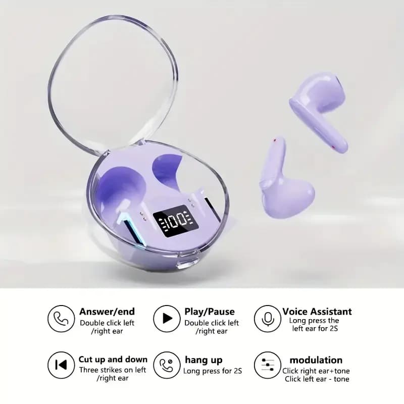 Premium Wireless Earbuds with RGB Charging Case