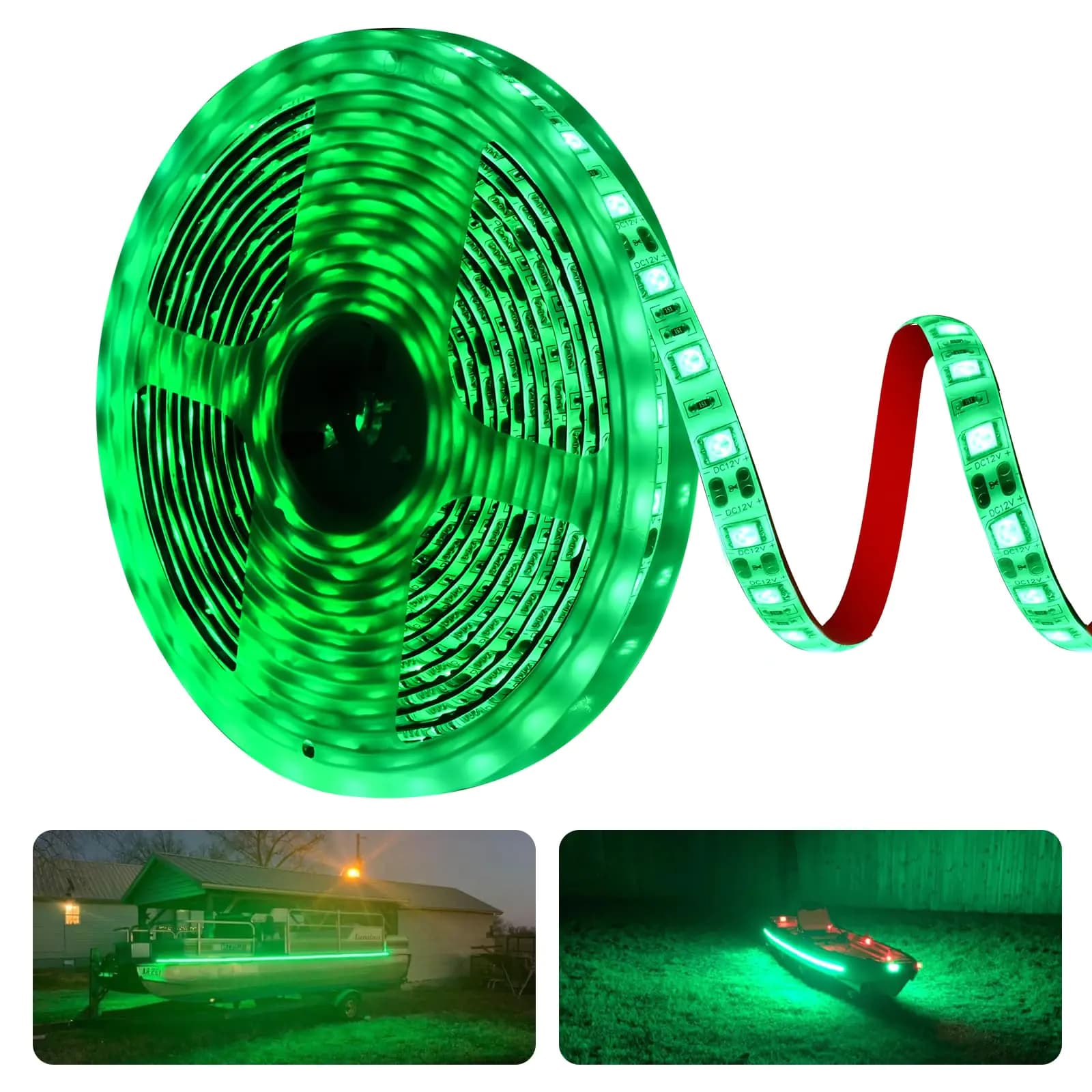 Marine LED Strip Lights 12V Waterproof Green