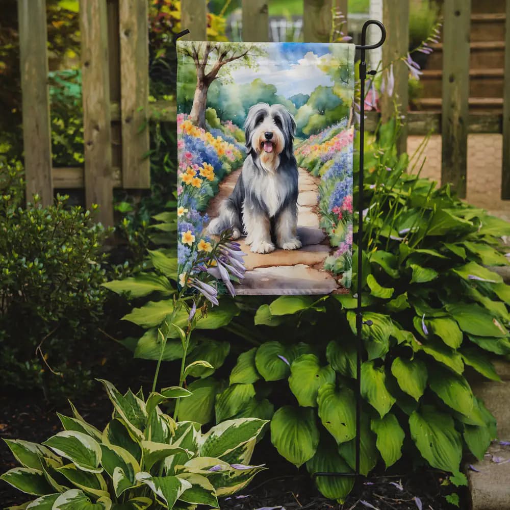 Bearded Collie Spring Garden Flag
