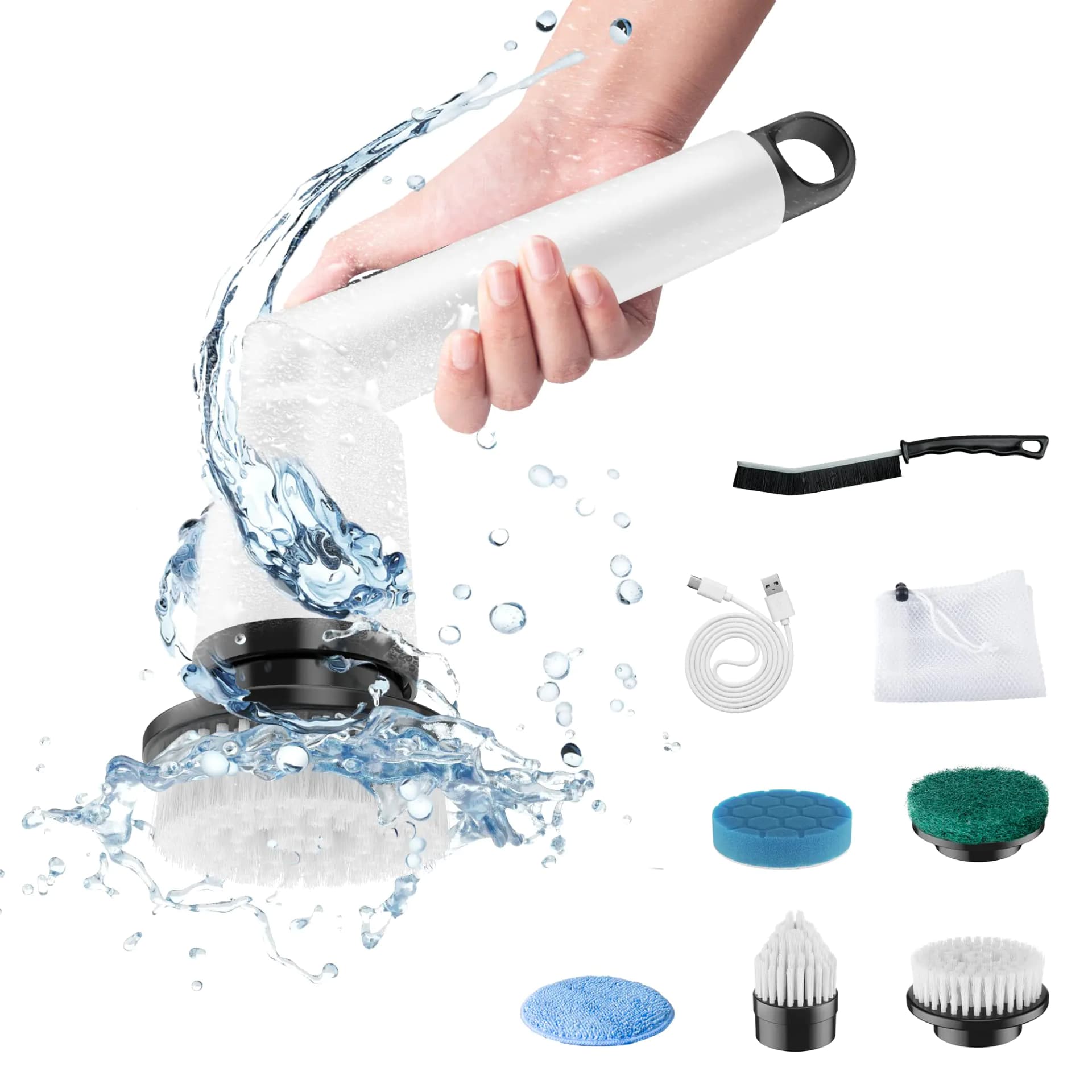 Electric Spin Scrubber with LED Display and 5 Heads