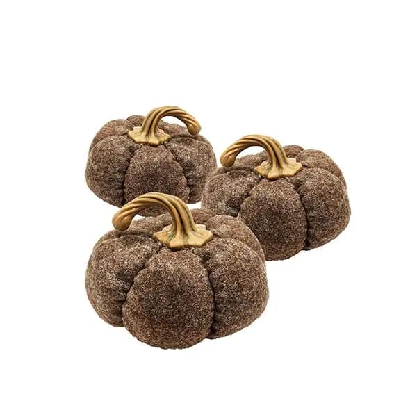 Brown Pumpkin Ornament Set of 3