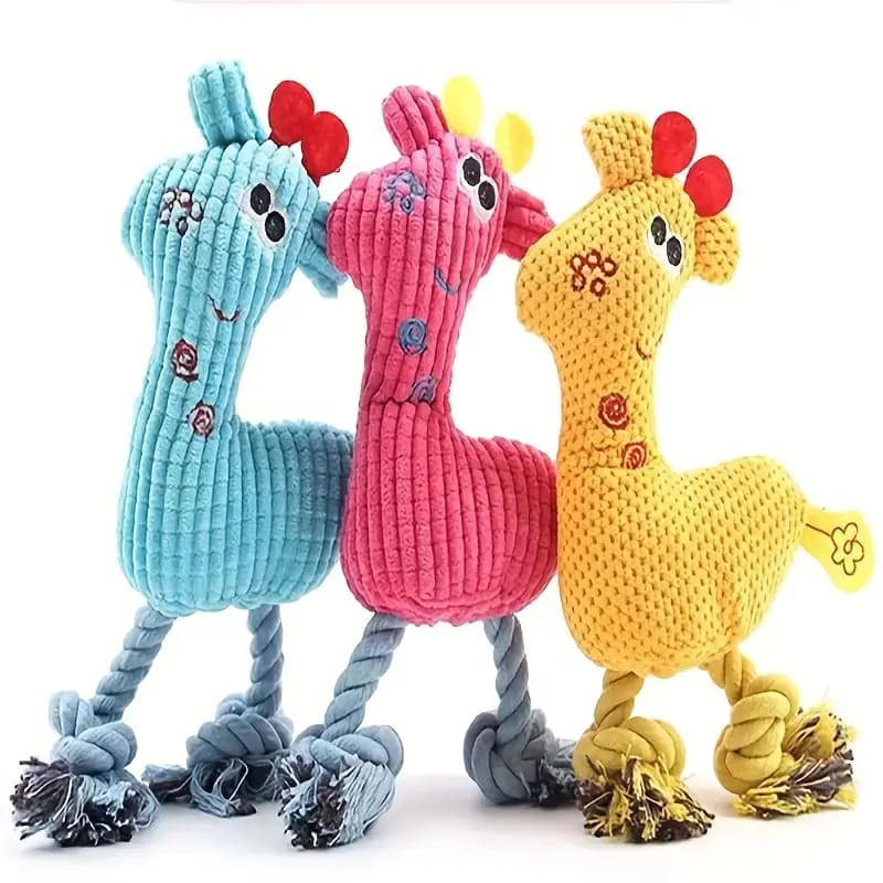 Plush Dog and Cat Toys with Sound - Corn and Fawn
