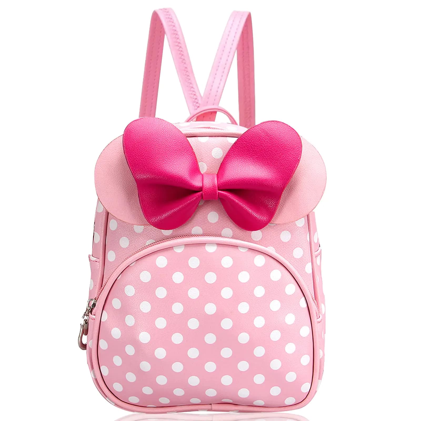 Pink Leather Mini Backpack for Toddler Girls