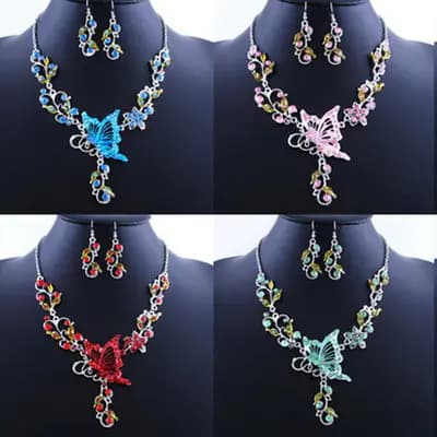 Butterfly Love Necklace Jewelry Set