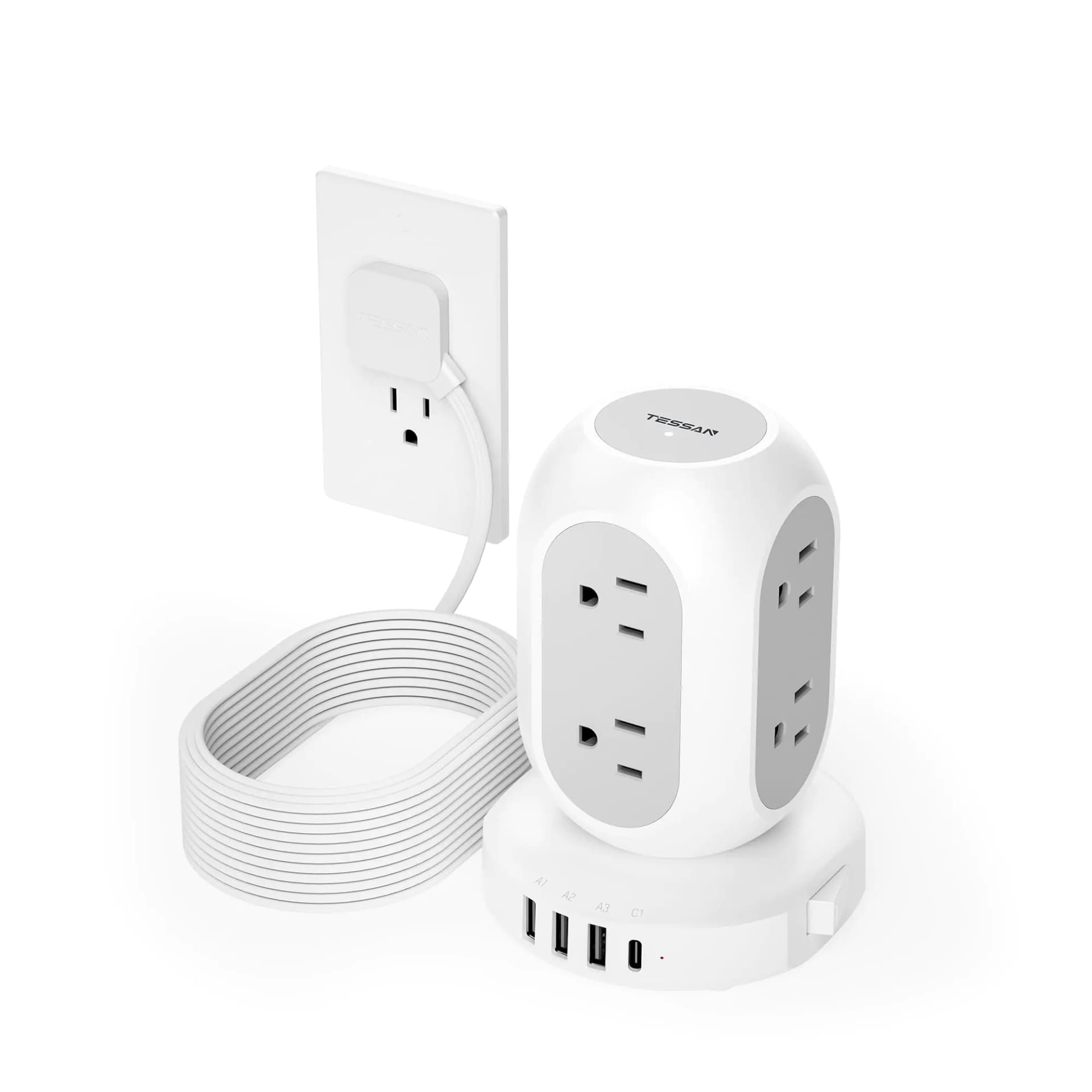 Surge Protector Power Strip Tower With USB Ports