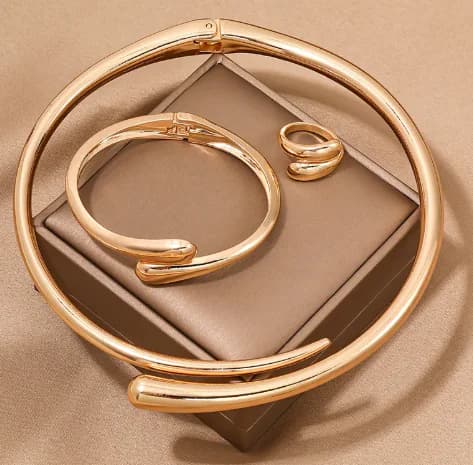 Geometric Metal Jewelry Set