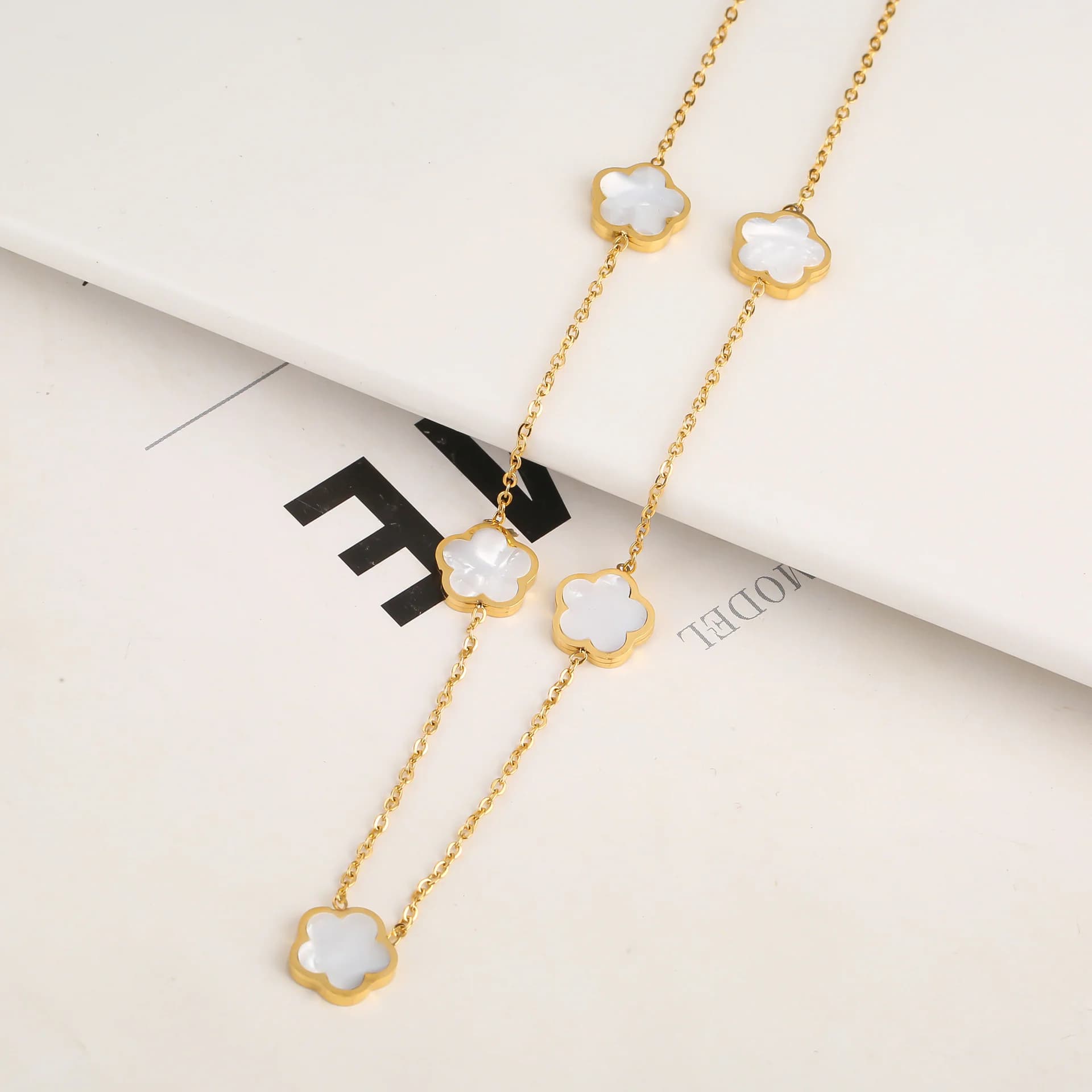 Stainless Steel Five-Petal Jewelry Set