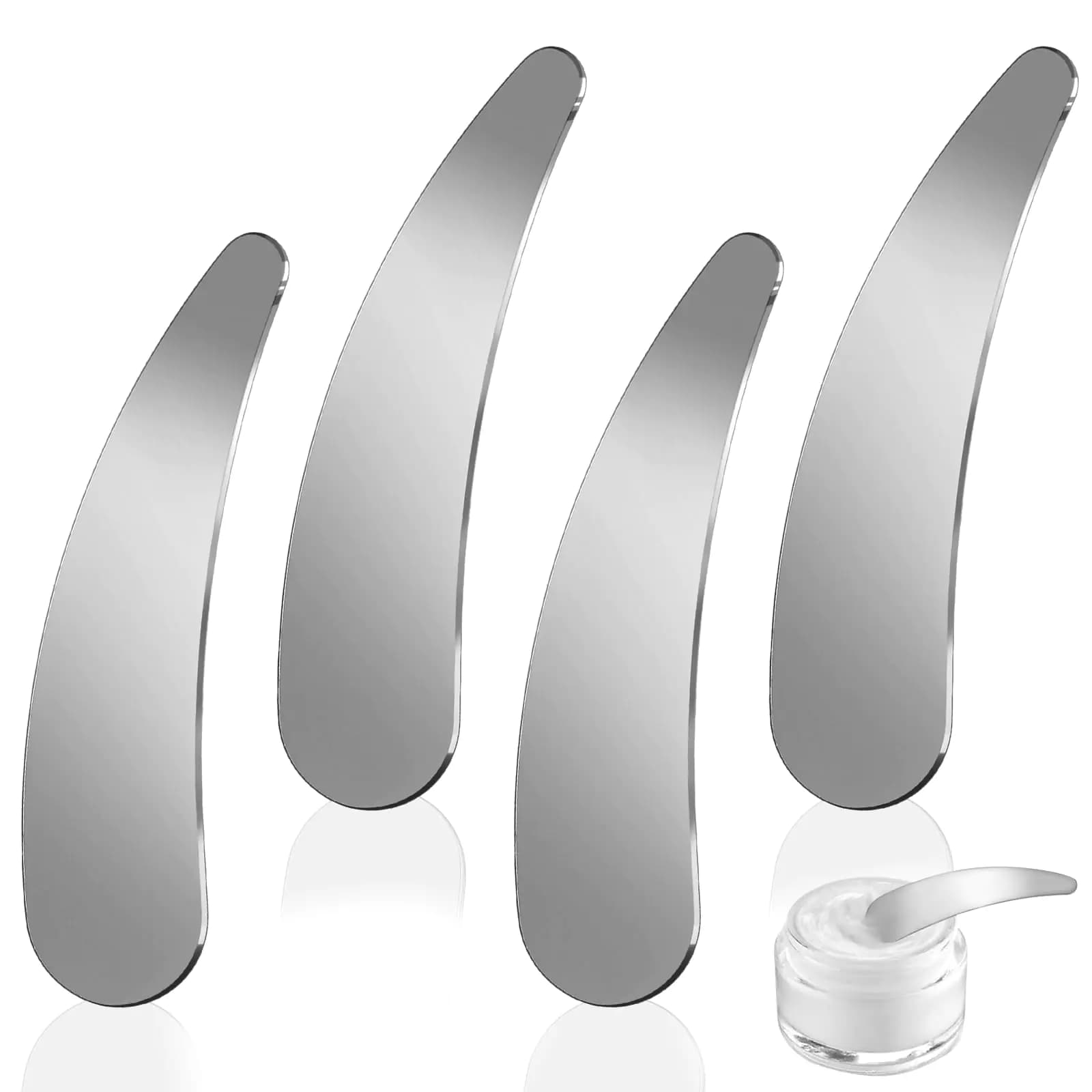 Mini Metal Cosmetic Spatulas Set of Four