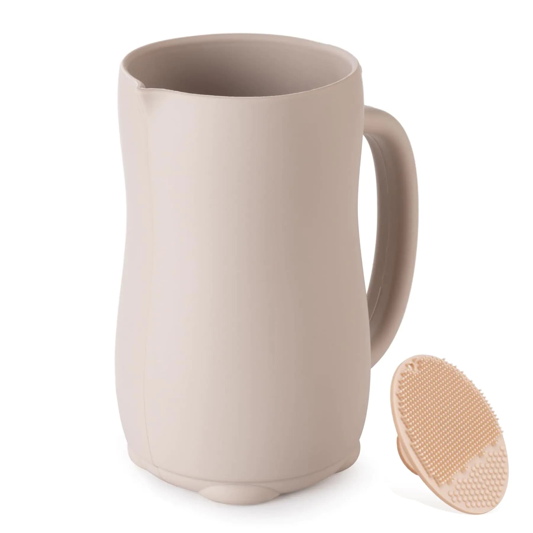 Baby Hair Rinse Cup Soft Silicone Beige