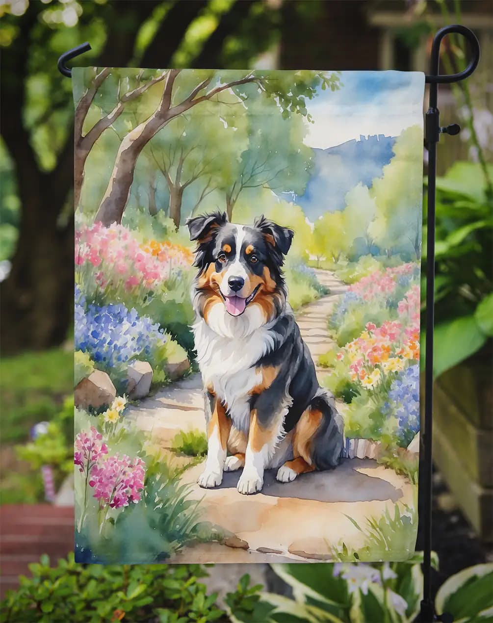Australian Shepherd Spring Garden Flag