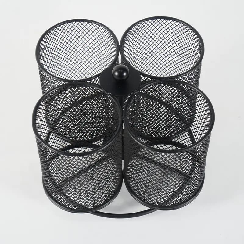 Rotating Metal Pen Holder for Desk and Makeup Brushes