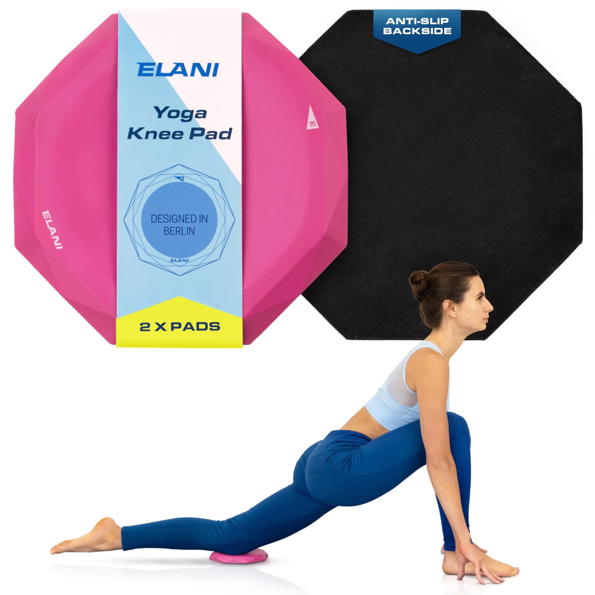Yoga Knee Pad Cushion, Pink, 2 Pack