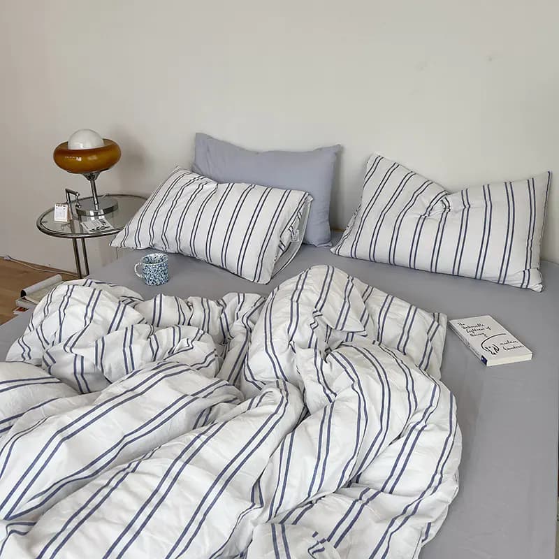 Korean Blogger Inspired Vintage Striped Cotton Bedding Set