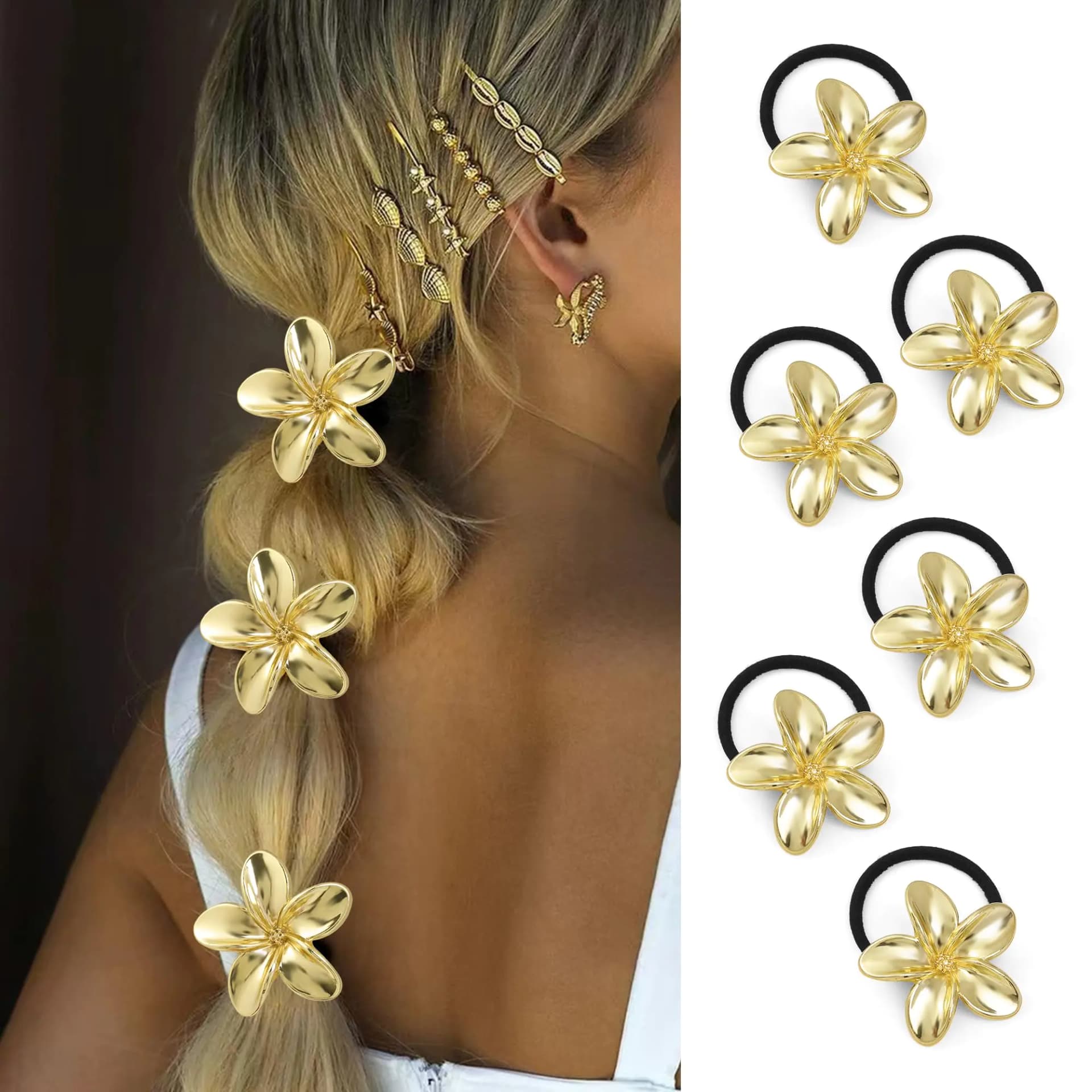 Gold Metal Hair Cuffs for Women