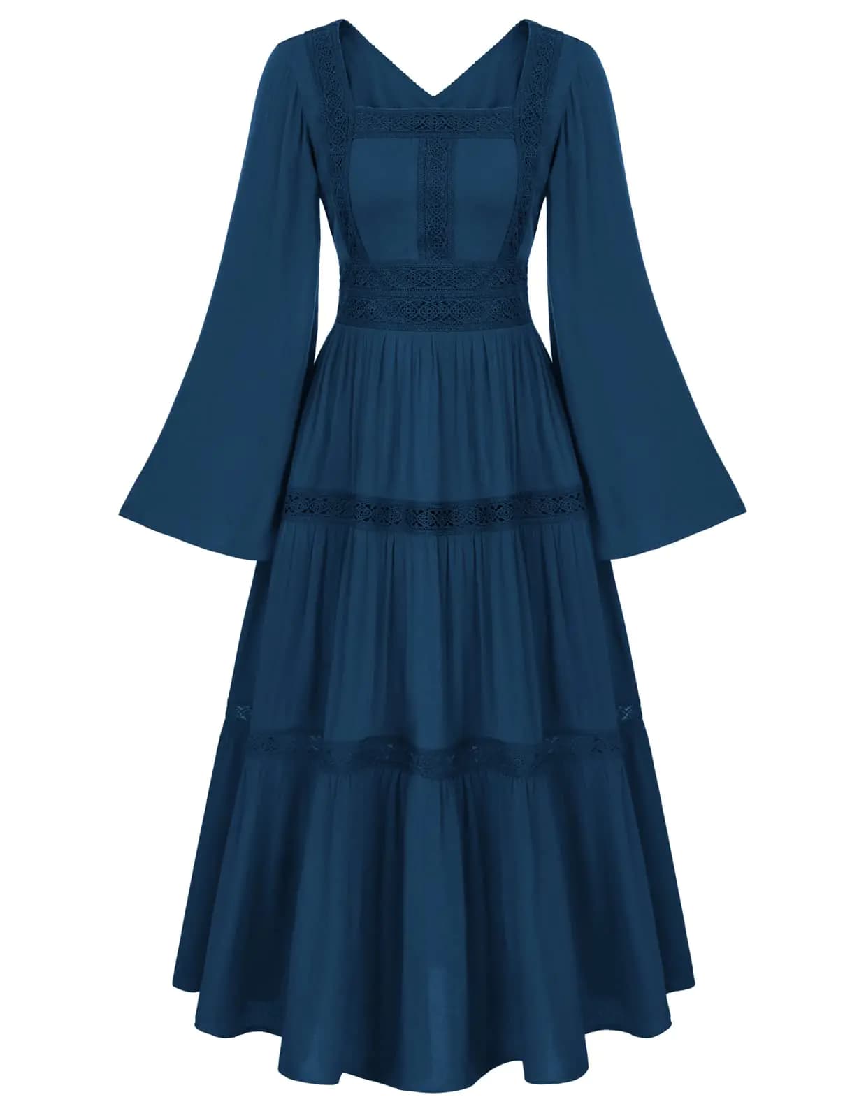 Scarlet Renaissance Medieval Peasant Dress Navy Blue