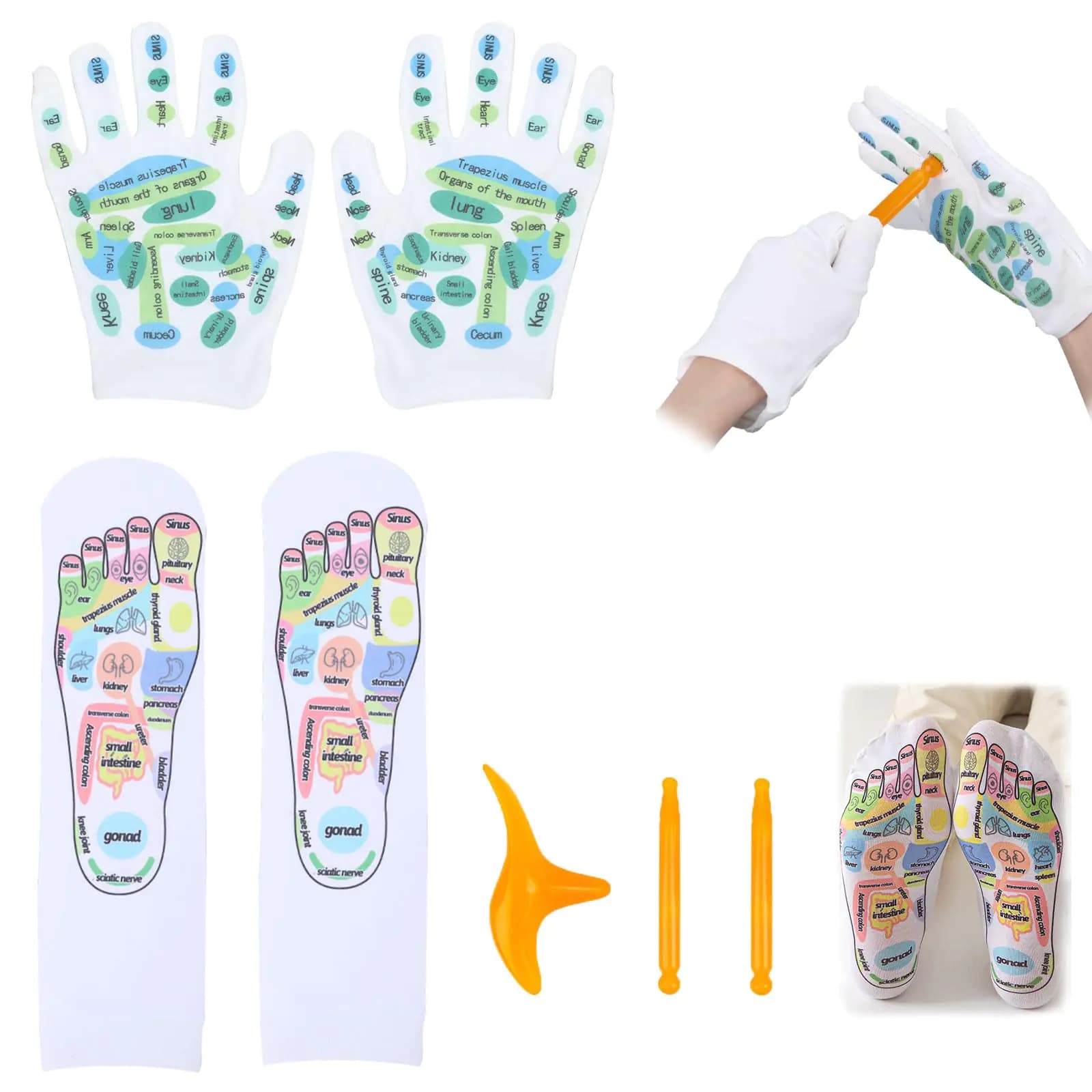 Acupressure Socks and Gloves Massage Tools Set