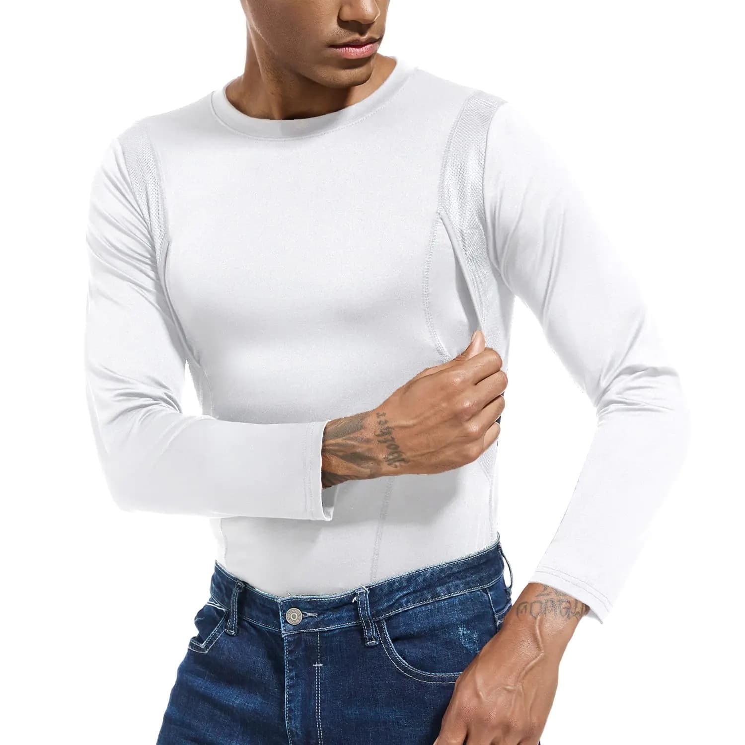 Concealed Carry Compression Shirt White