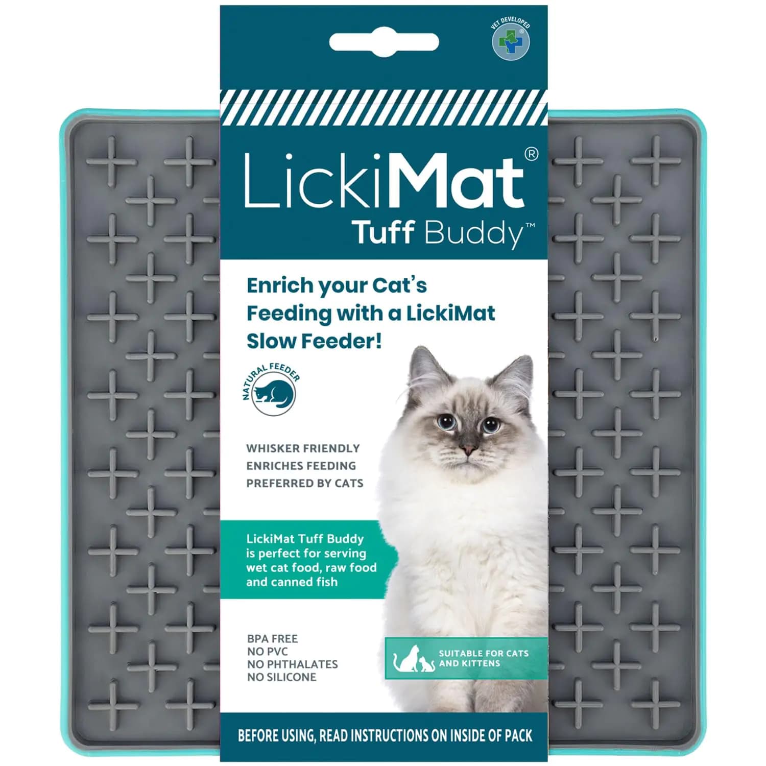 LickiMat Tuff Cat Heavy-Duty Slow Feeder Mat