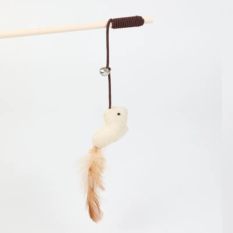 Cat Toys - Interactive Sisal Cat Teaser Wand