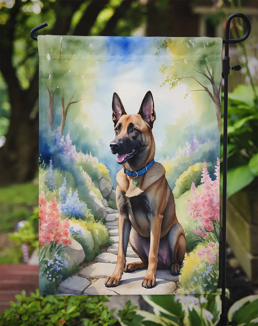 Belgian Malinois Spring Garden Flag