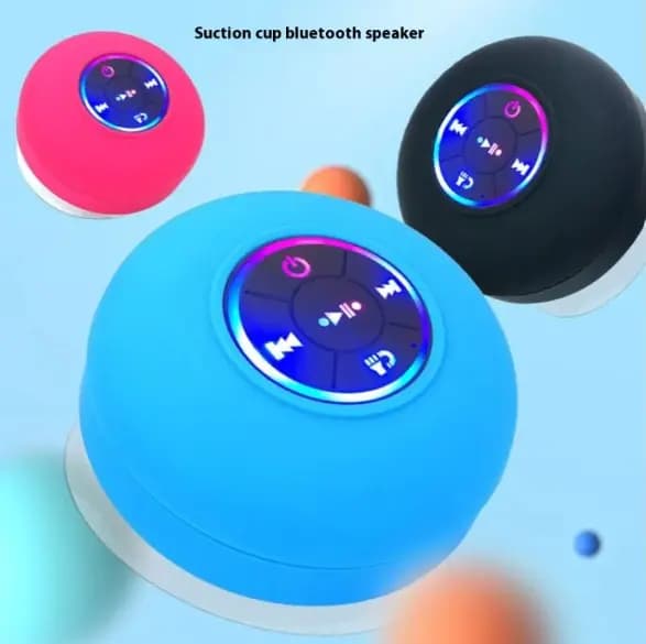 Portable Bluetooth Speaker w/LED Lights & Suction Cup