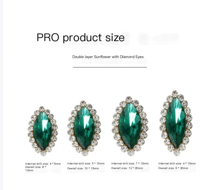 Colorful Glass Teardrop Rhinestone Hair Accessories