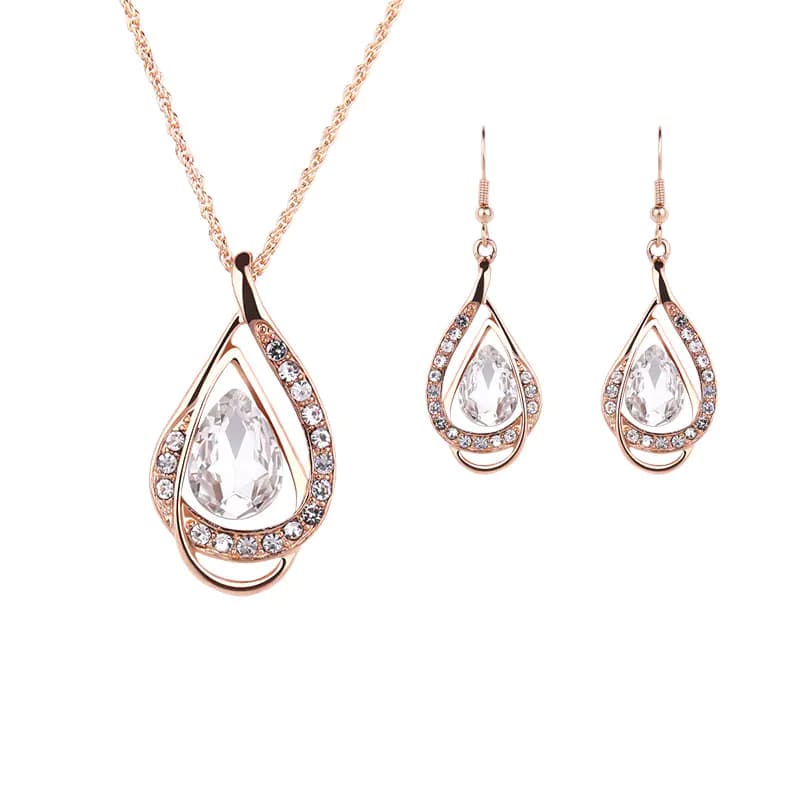 Vintage Fashion Jewelry Set: Necklace & Earrings