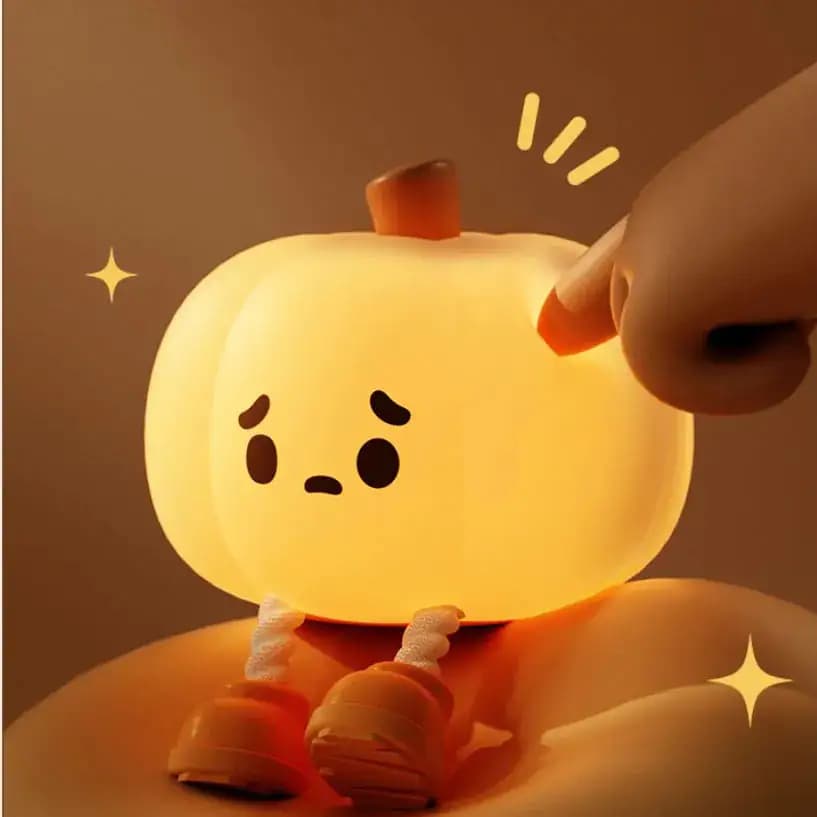 Halloween Pumpkin Silicone Touch Dimmable Night Light