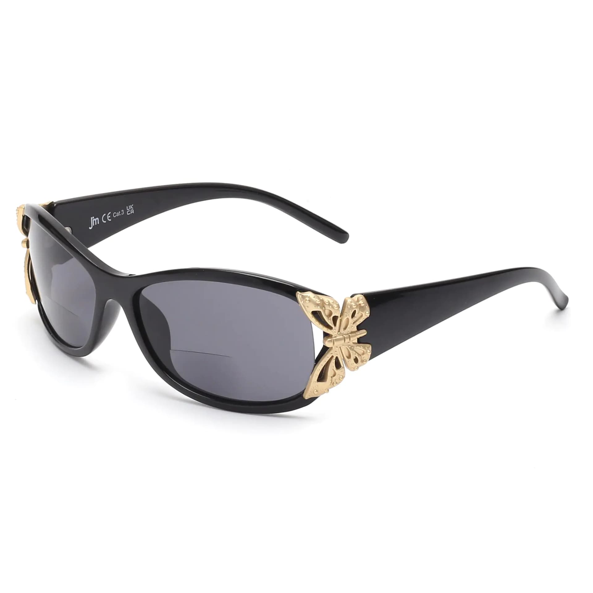 Bifocal Reading Sunglasses Women Black +4.0