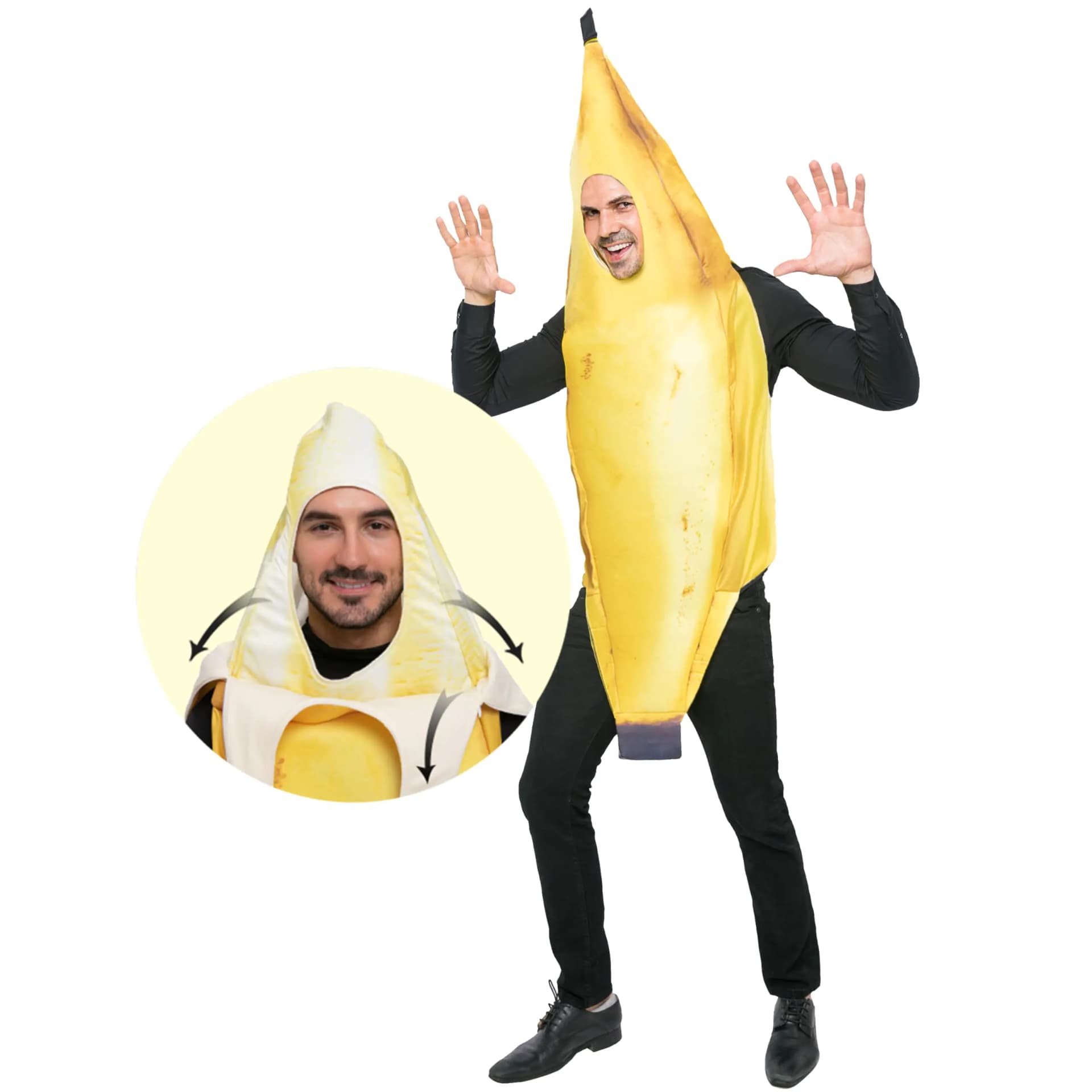 Spooktacular Creations Realistic Banana Costume for Adult Halloween Costume Theater Plays Outdoor Activity (XX-Large)