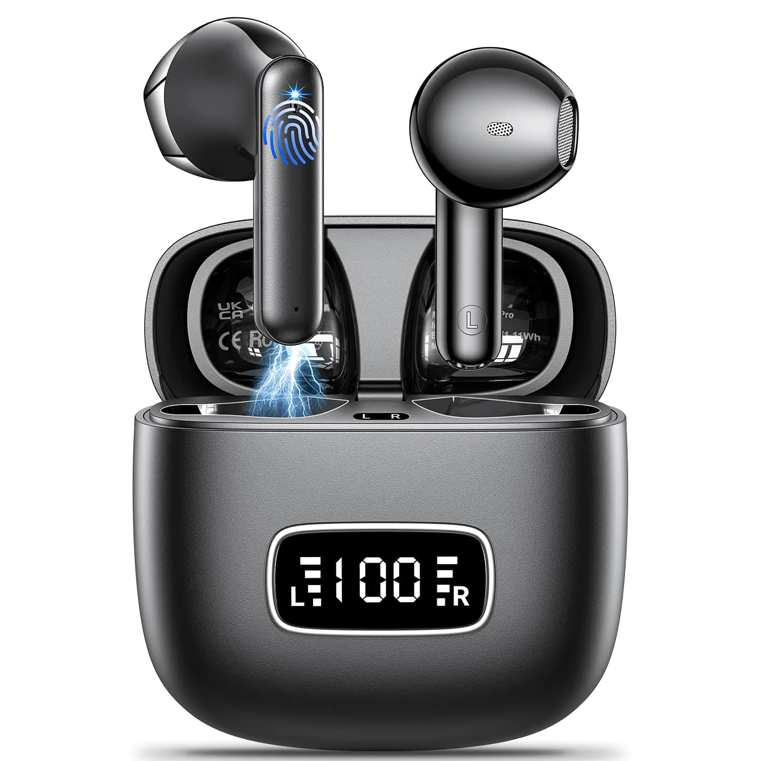 Wireless Earbuds Bluetooth 5.3 Noise Cancelling Black
