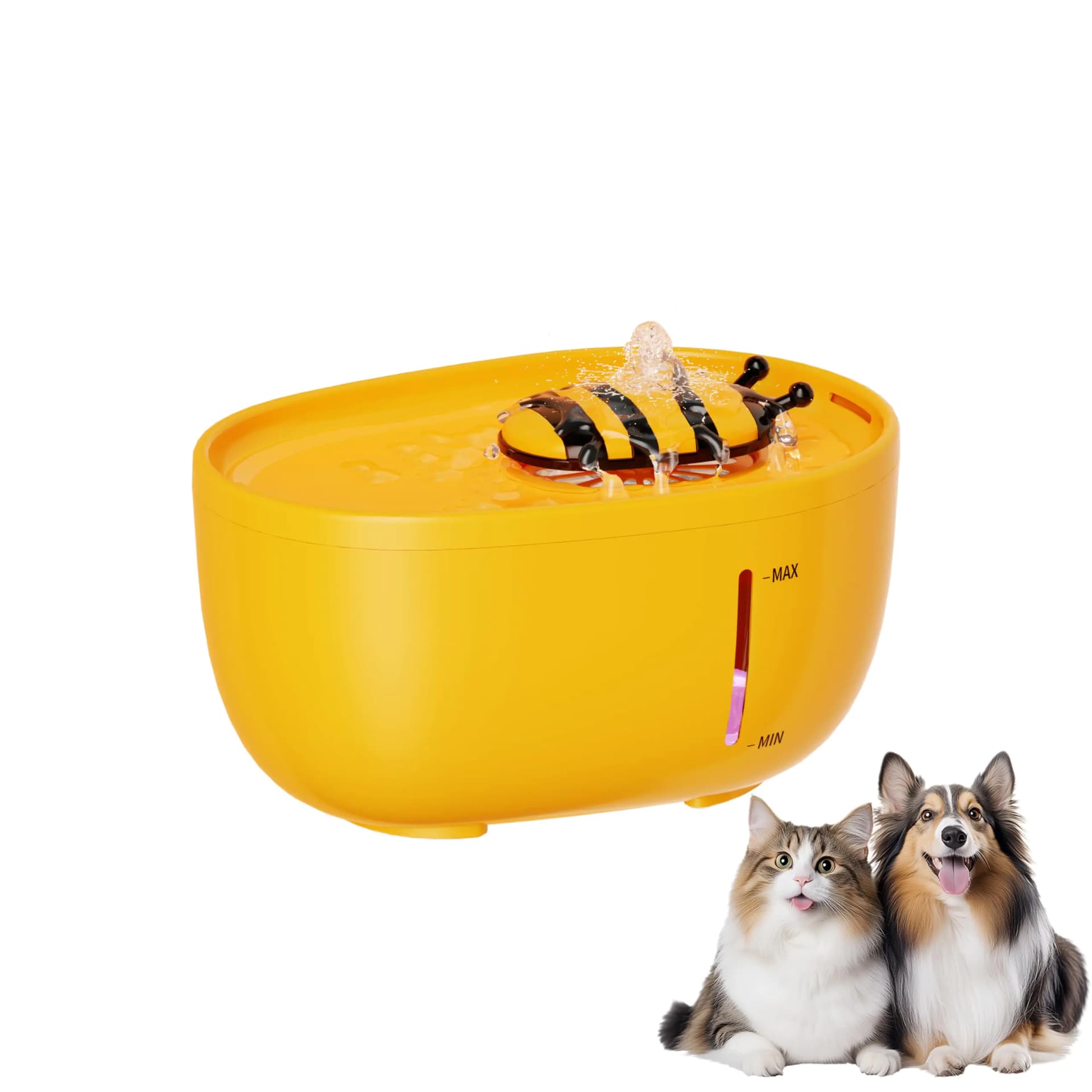 Automatic Cat Water Dispenser Bowl, 68oz, Yellow
