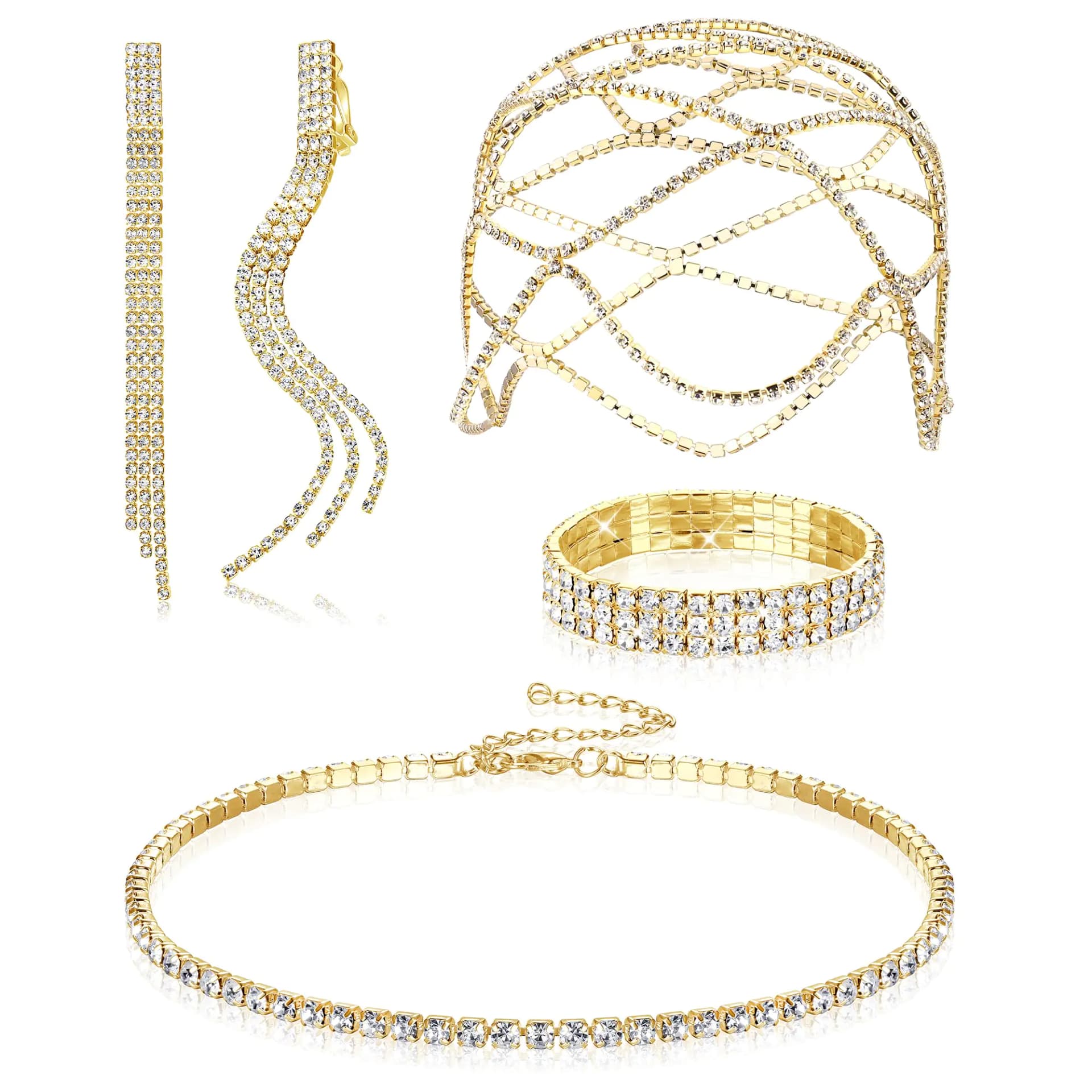 Women's Rhinestone Flapper Jewelry Set
