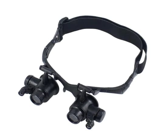 Head-Mounted Magnifying Glass with LED Lights