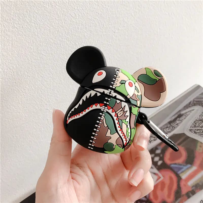 Camouflage Shark AirPods Case for Apple Wireless Earbuds
