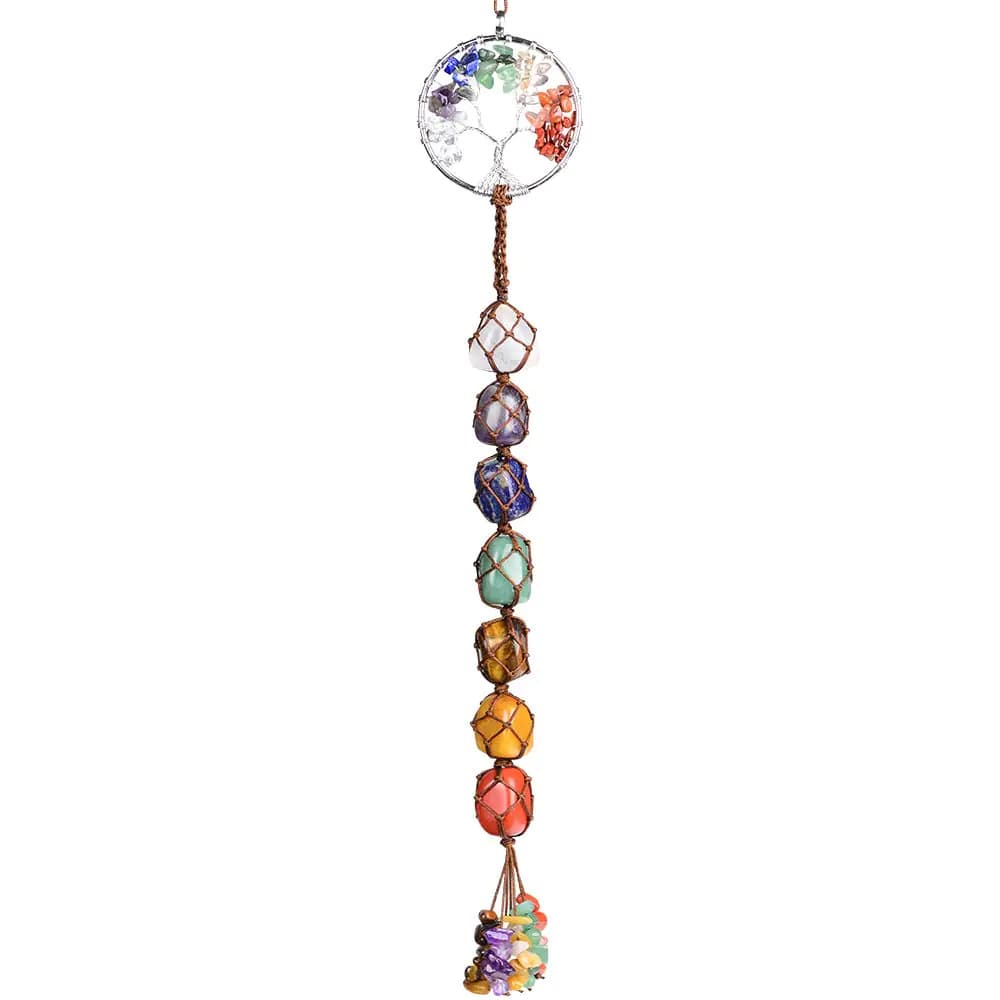 Handmade Healing Crystals Window Hanging Ornament Silver