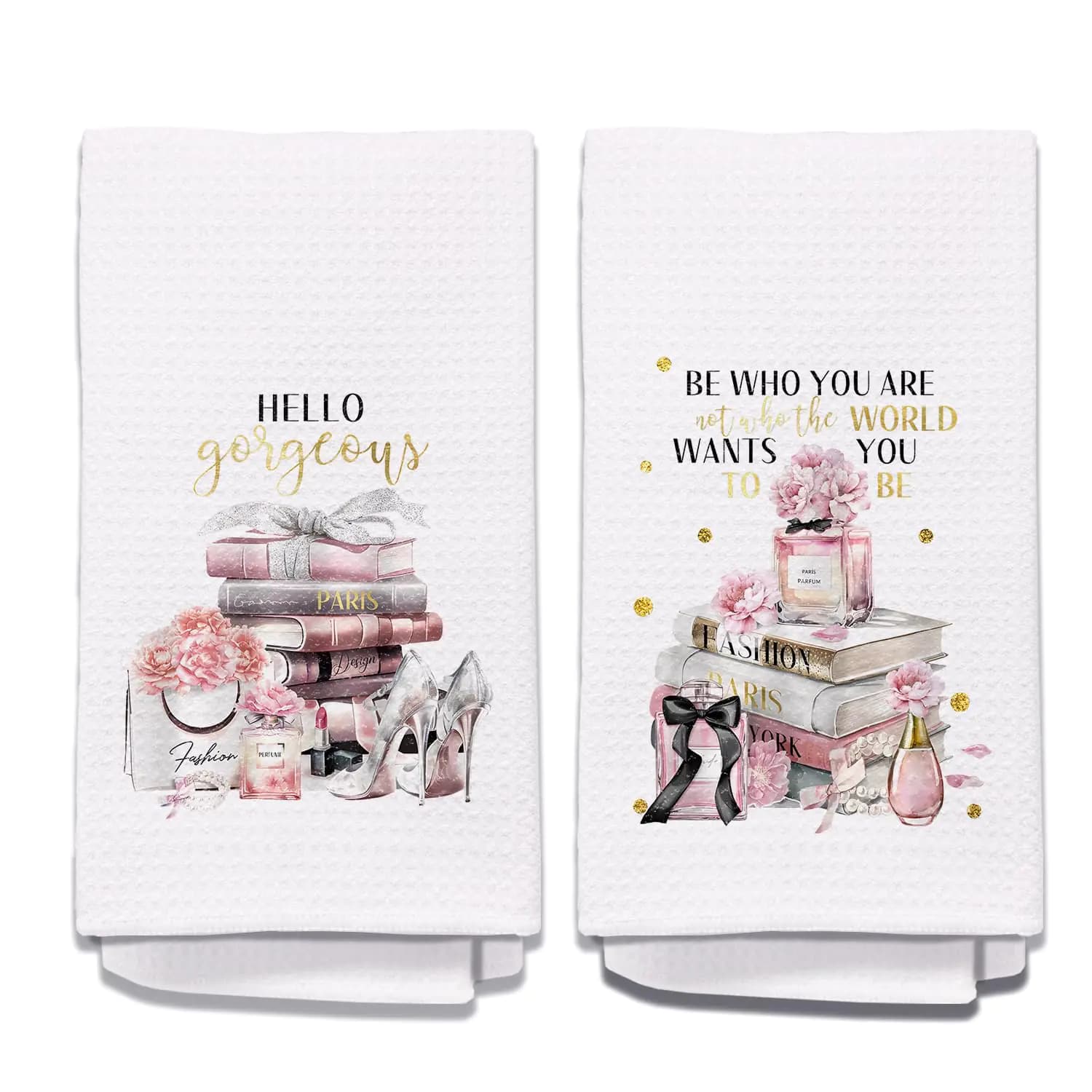 Yomisex Pink and Gold Bathroom Decor Black and Pink Bathroom Decor Pink Bathroom Decor Pink Bathroom Accessories Set of 2 Pink Hand Towels Pink Bathroom Decor Pink Decor for Bathroom