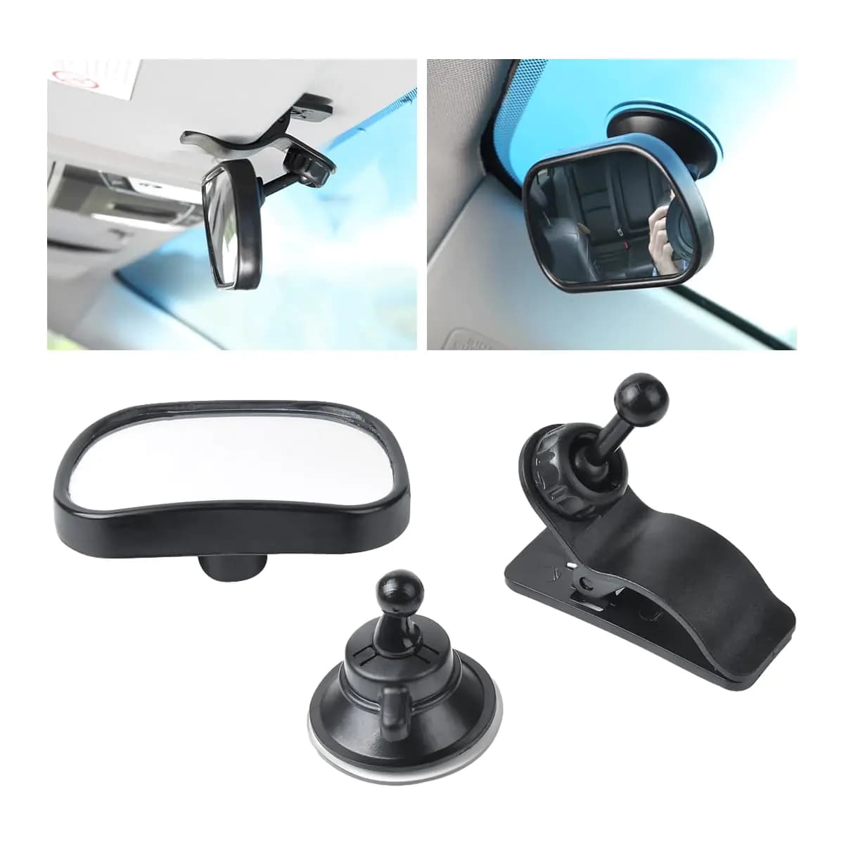 Baby Car Mirror Shatter-Proof with 360° Rotation