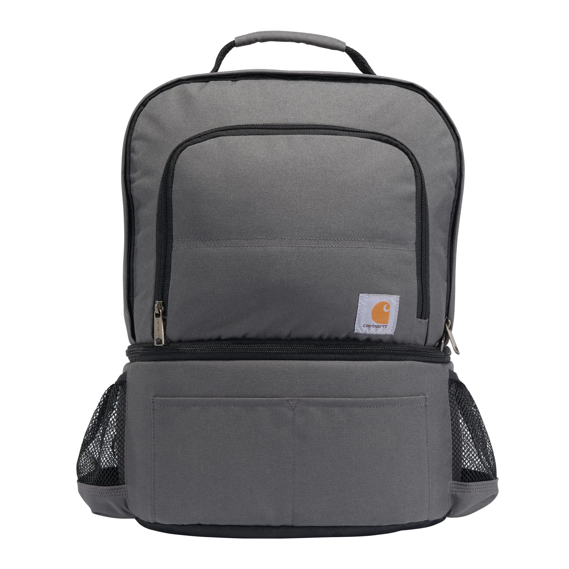 Carhartt Insulated 24 Can Two Compartment Cooler Backpack with Fully-Insulated Cooler Base Gray